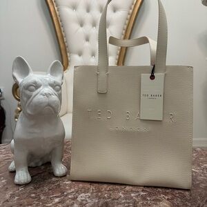 Ted Baker Cream Tote Bag with Embossed Branding